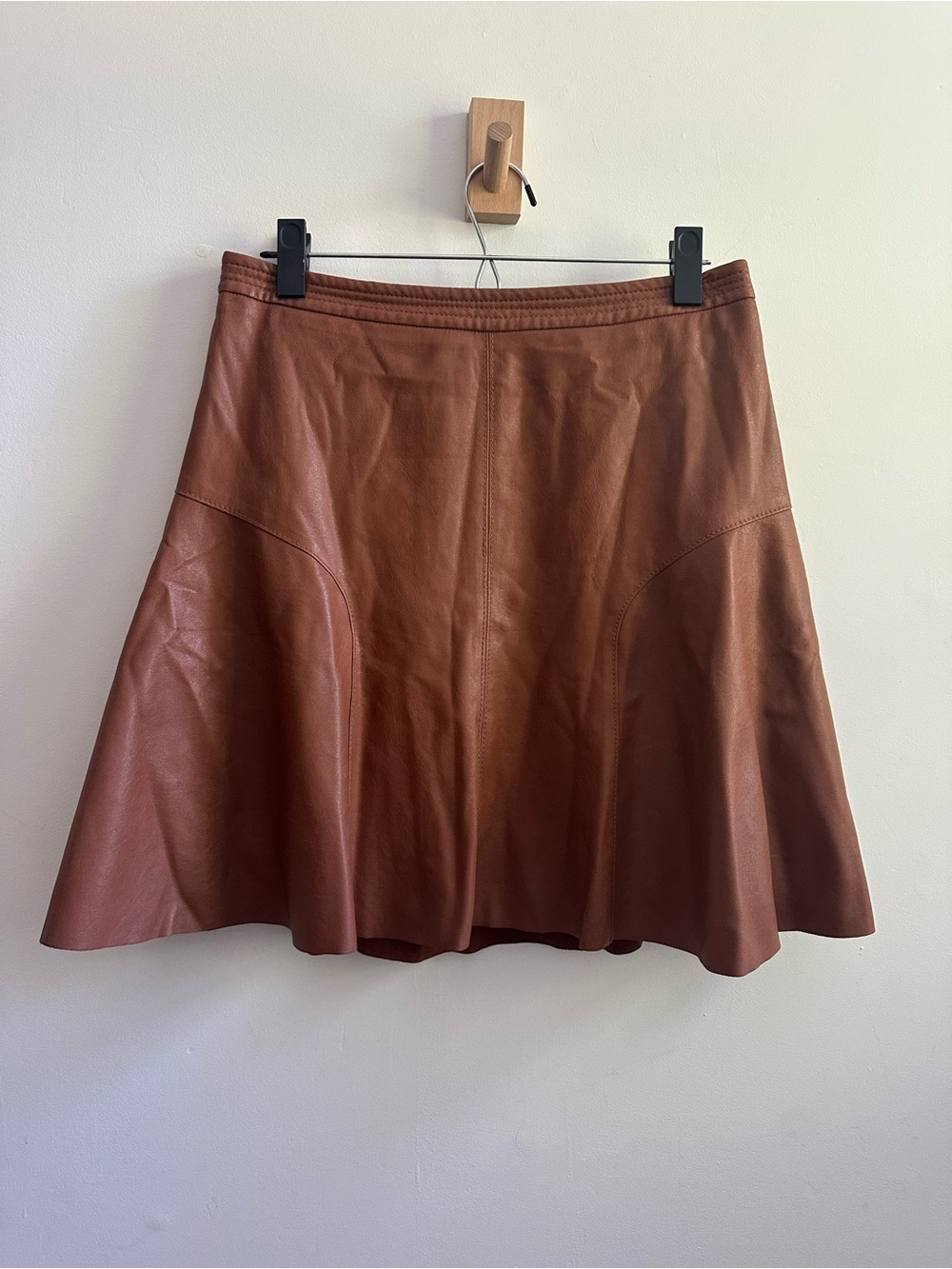Rebecca Taylor Cognac Vegan Leather Skirt size 12